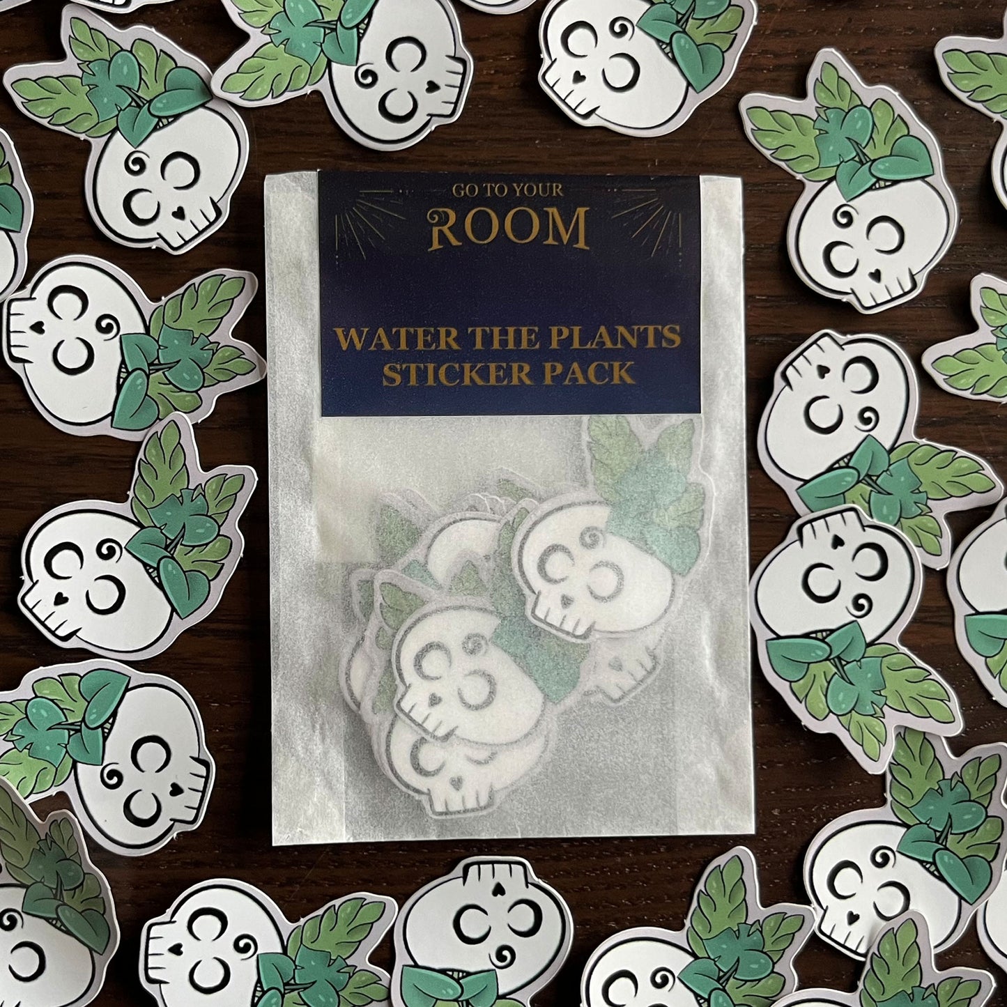 Sticker pack water the plants, Front with stickers
