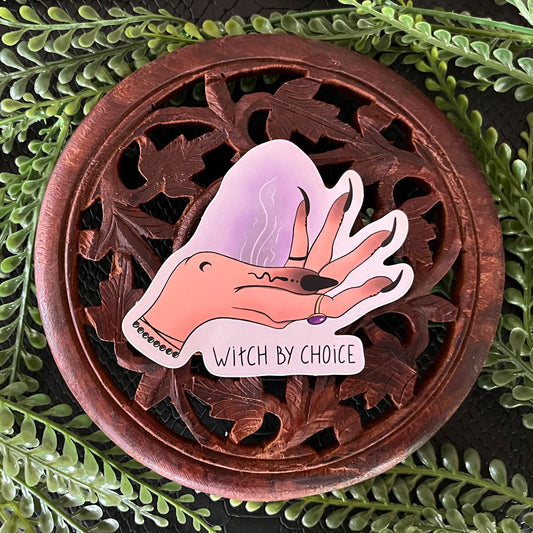 Die cut sticker witch by choice, Front