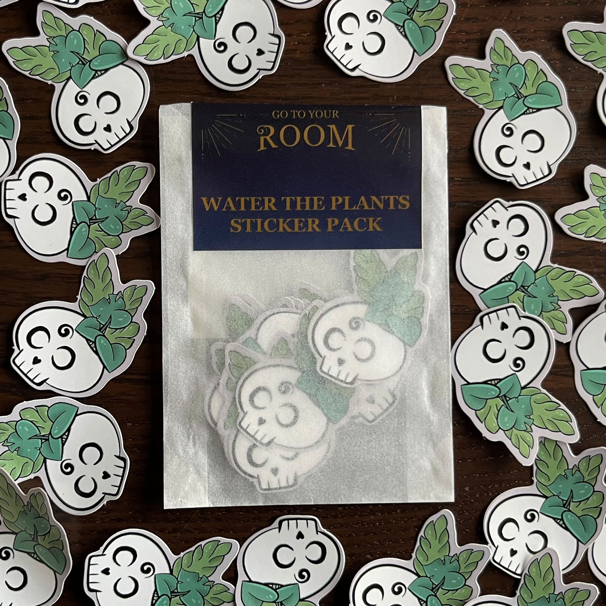 Sticker pack water the plants, Front with stickers